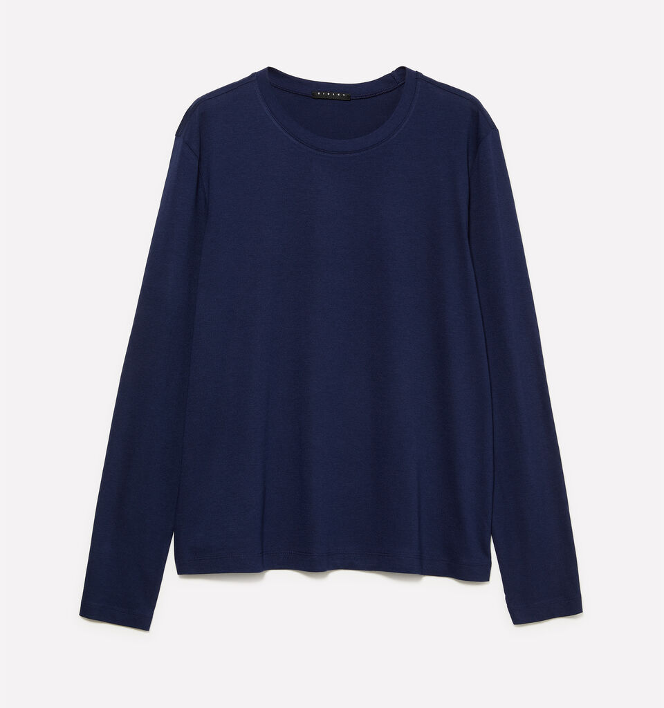 Blue long sleeve t-shirt - women's long sleeve t-shirts - Dark Blue | Sisley image number 5